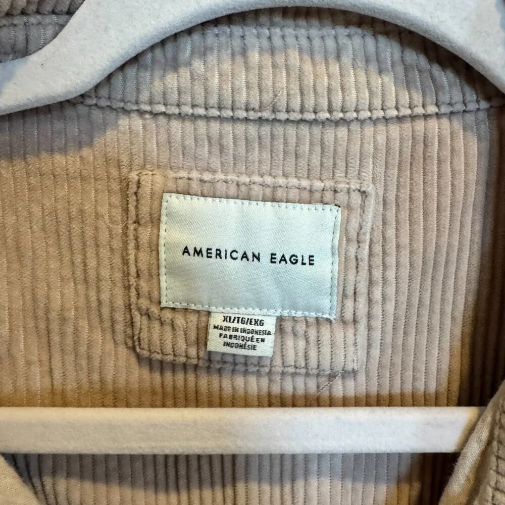 American Eagle Corduroy Button-Up Shacket – Taupe – Women’s XL - Picture 3 of 3